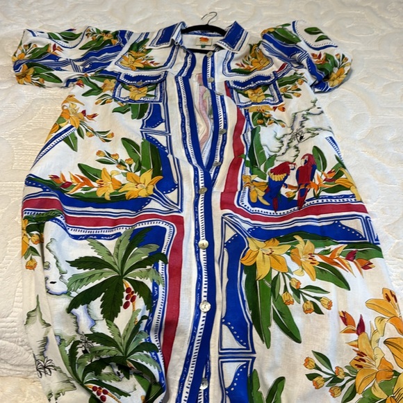 Adorable Farm Rio Tropical Destination Shirt Dress - Picture 1 of 5